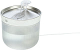 TRIXIE Aqua Clear Trinkbrunnen für Hunde – Edelstahlschale, 2,5 L, USB