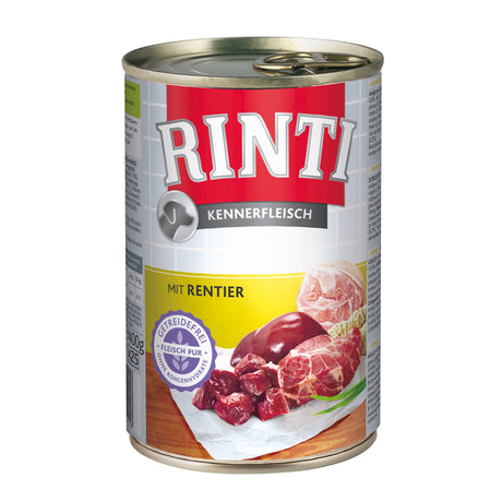 Rinti Kennerfleisch Hundefutter – 12 x 400g, Rentier