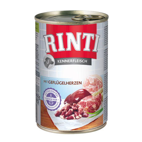 Rinti Kennerfleisch Hundefutter – 24 x 400g Geflügelherzen