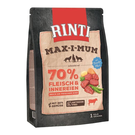 Rinti Maximum Trockenfutter für Hunde | Getreidefrei & Hoher Frischfleischanteil (Huhn oder Rind)