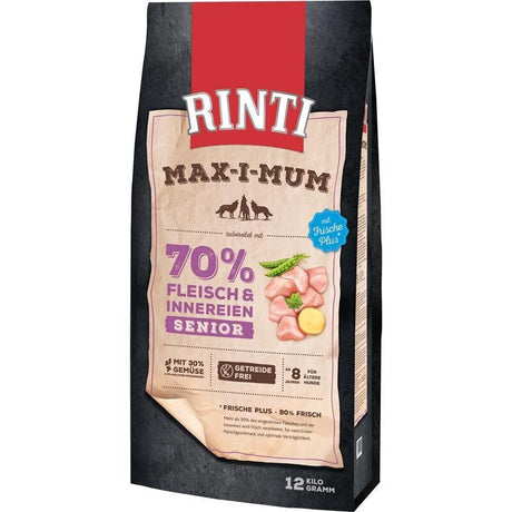 Rinti Maximum Trockenfutter für Hunde | Getreidefrei & Hoher Frischfleischanteil (Huhn oder Rind)