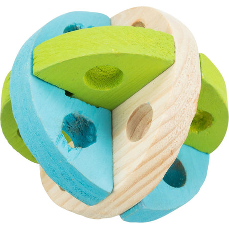 Spiel und Snackball aus Holz für Kleintiere