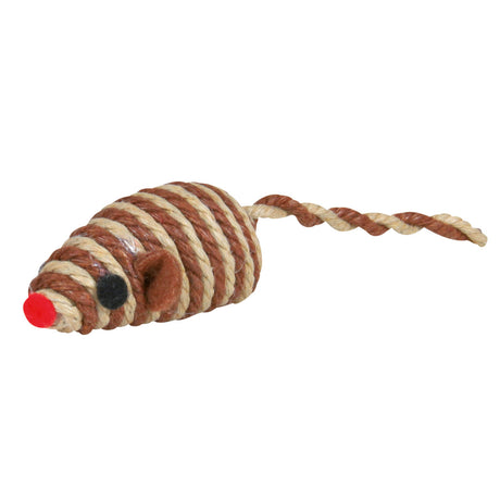 Spielmaus mit Baumwollgarn und Bast