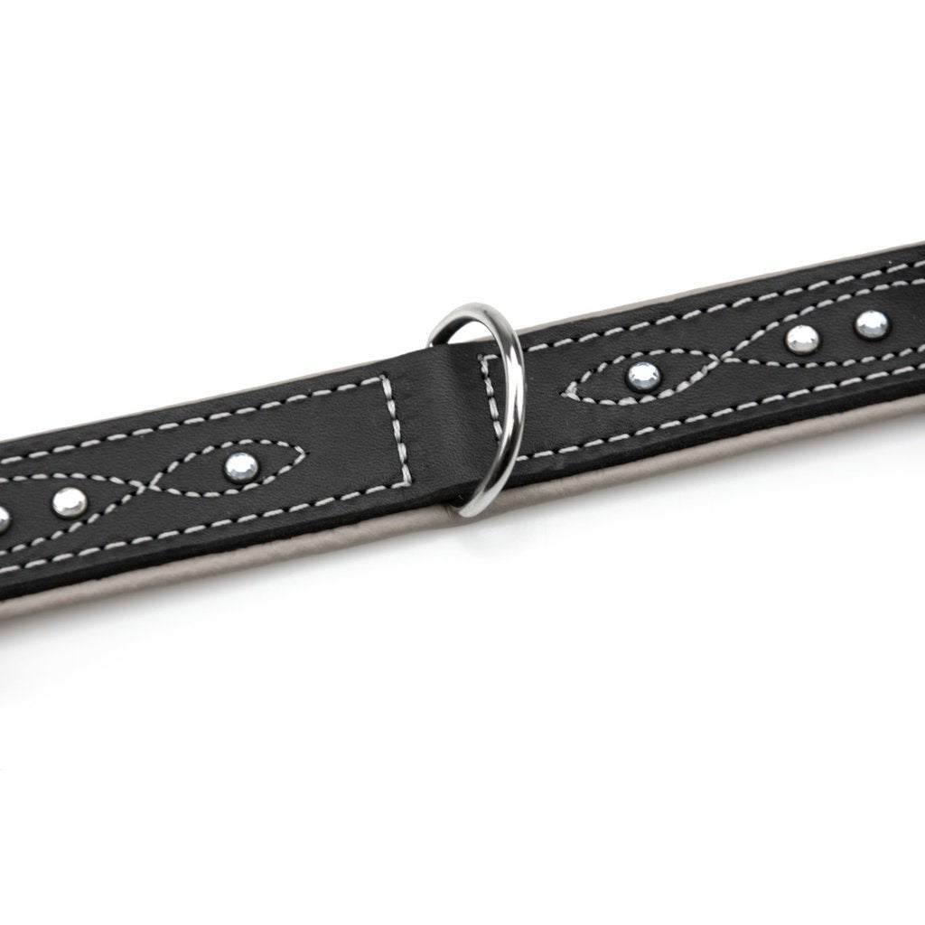 Sternfalbe Lederhalsband für Hunde
