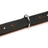 Sternfalbe Lederhalsband für Hunde