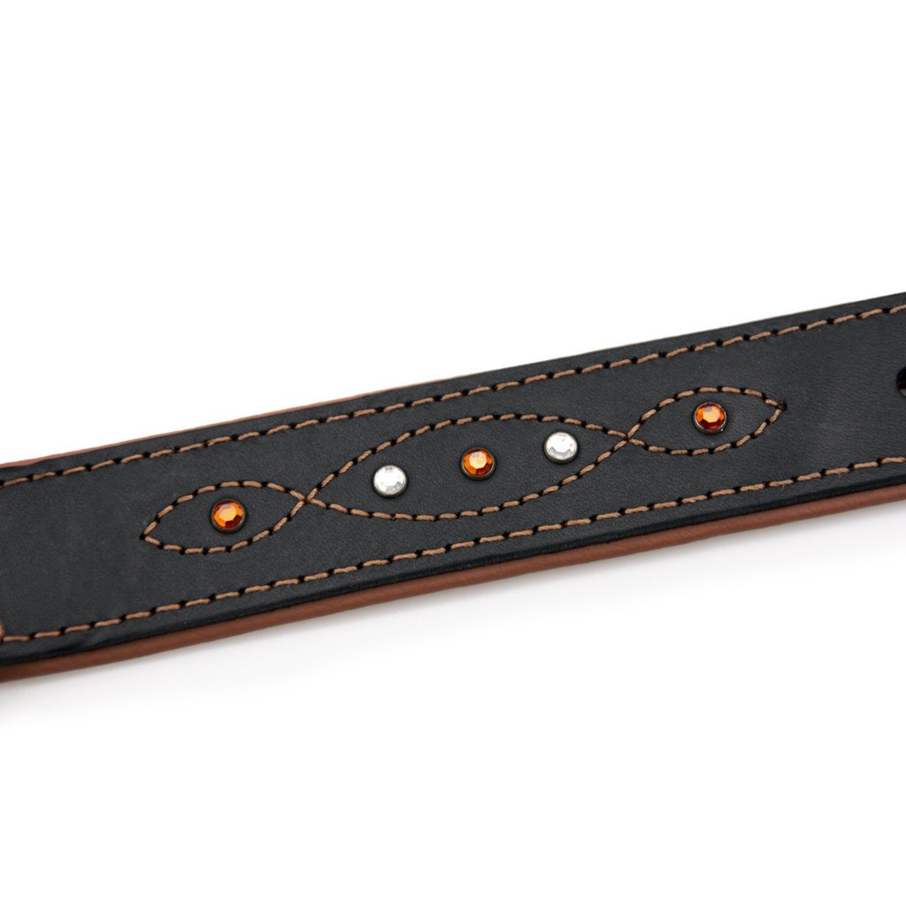 Sternfalbe Lederhalsband für Hunde