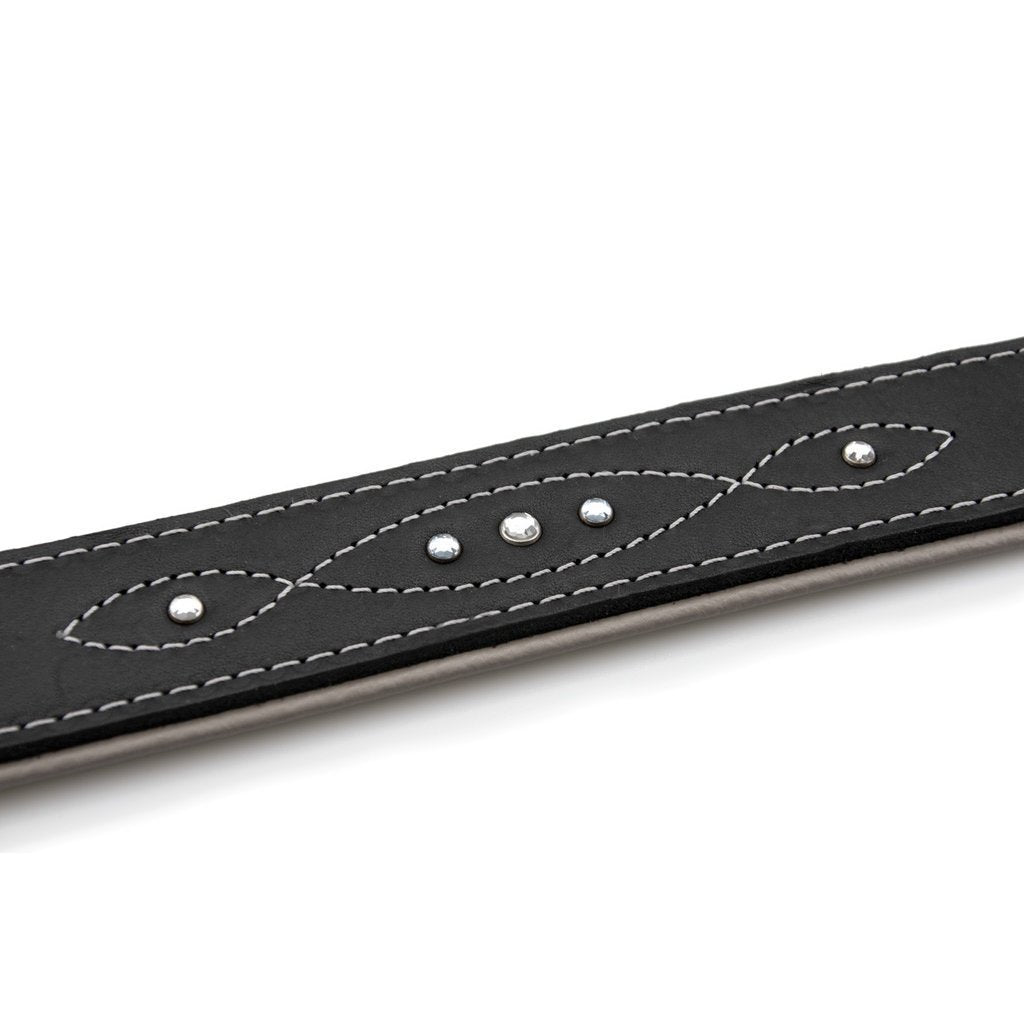 Sternfalbe Lederhalsband für Hunde