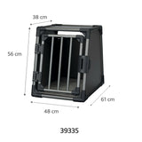 TRIXIE Hunde Alubox Transportbox Aluminium in Grafit – Sicherer Reisebegleiter fürs Auto