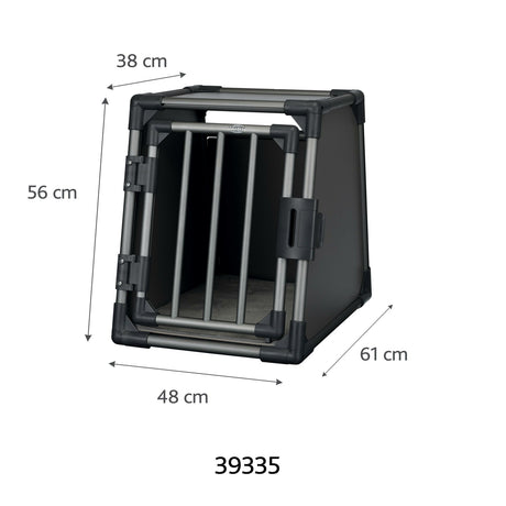 TRIXIE Hunde Alubox Transportbox Aluminium in Grafit – Sicherer Reisebegleiter fürs Auto