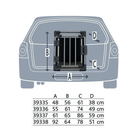 TRIXIE Hunde Alubox Transportbox Aluminium in Grafit – Sicherer Reisebegleiter fürs Auto