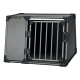 TRIXIE Hunde Alubox Transportbox Aluminium in Grafit – Sicherer Reisebegleiter fürs Auto