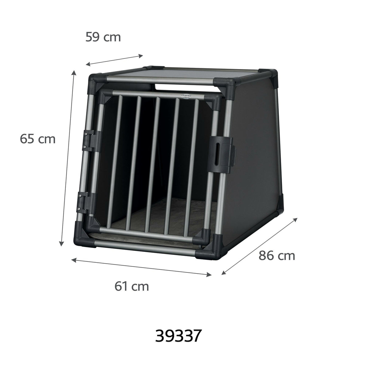 TRIXIE Hunde Alubox Transportbox Aluminium in Grafit – Sicherer Reisebegleiter fürs Auto