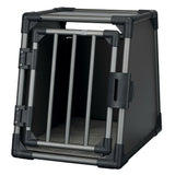 TRIXIE Hunde Alubox Transportbox Aluminium in Grafit – Sicherer Reisebegleiter fürs Auto