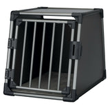 TRIXIE Hunde Alubox Transportbox Aluminium in Grafit – Sicherer Reisebegleiter fürs Auto