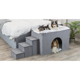 Hunde Beistellbett Harvey mit Treppe und Höhle