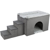 Hunde Beistellbett Harvey mit Treppe und Höhle