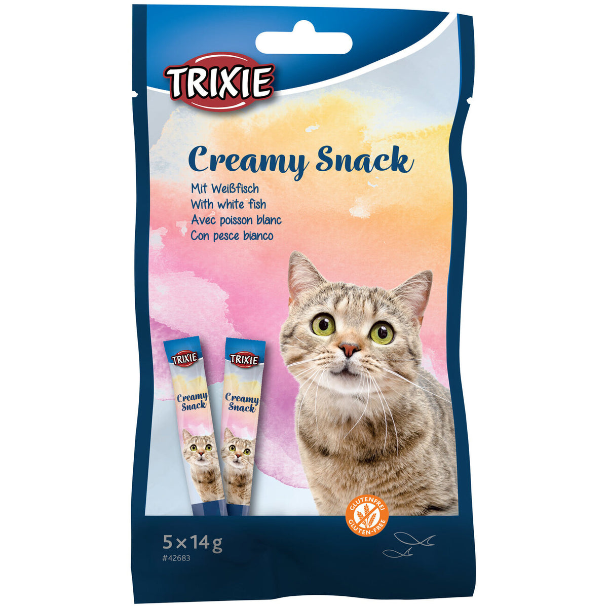 Creamy Snack für Katzen – 5 × 14 g, Tuna & White Fish