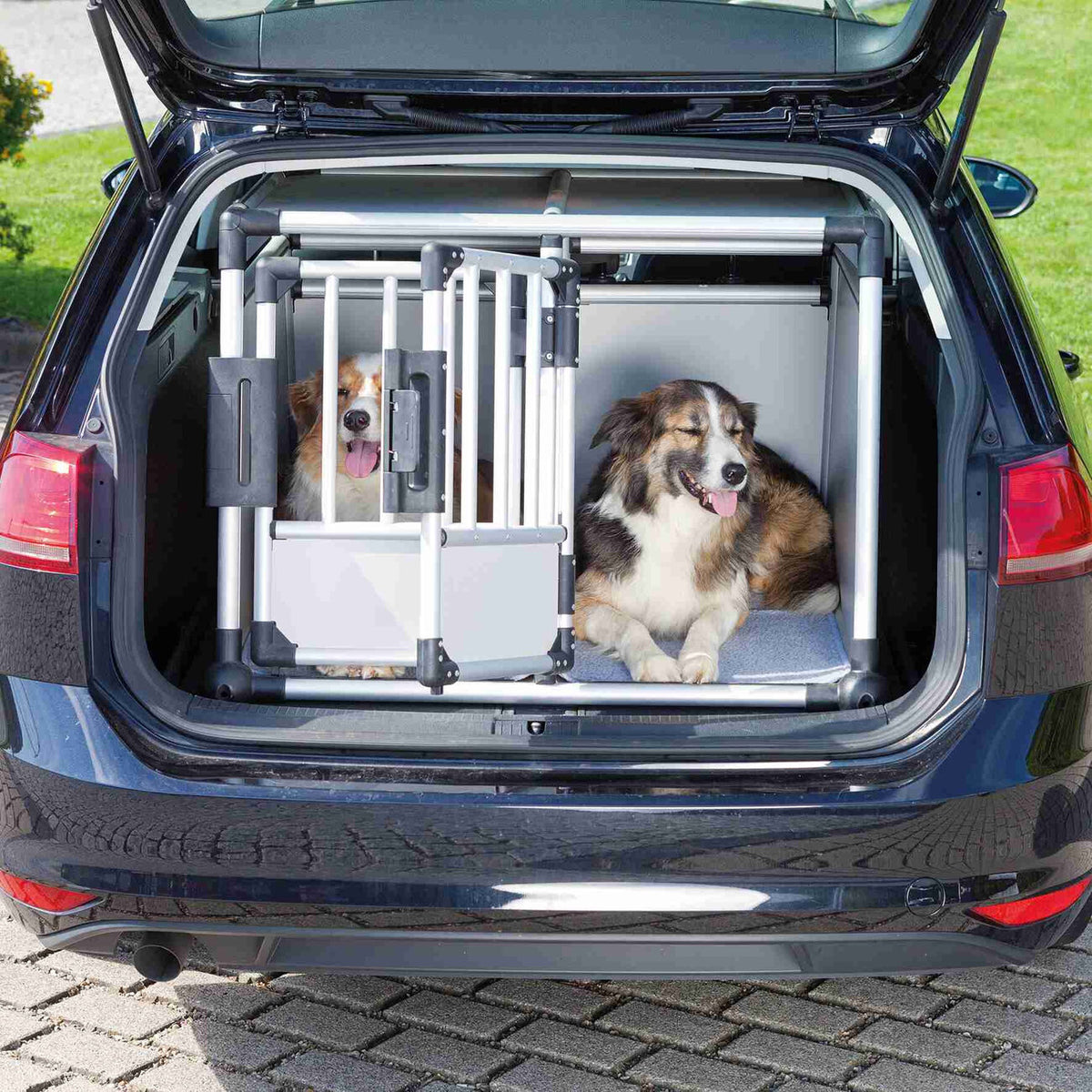 Trixie Doppel Transportbox Alubox Autobox für 2 Hunde
