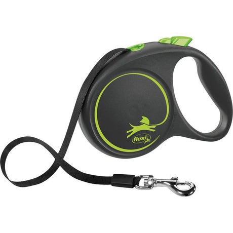 flexi BLACK DESIGN Gurtleine – L: 5 m, grün, bis zu 50kg