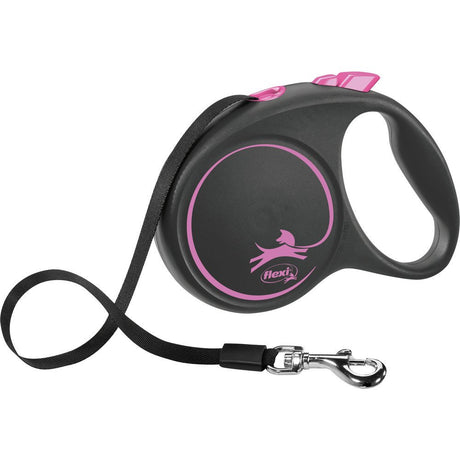 flexi BLACK DESIGN Gurtleine – L: 5 m, pink, bis zu 50kg