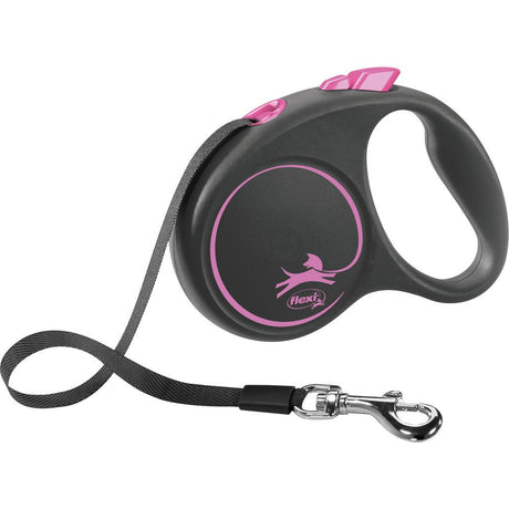 flexi BLACK DESIGN Gurtleine – S: 5 m, pink, bis zu 15kg