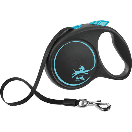 flexi BLACK DESIGN Gurtleine – M: 5 m, blau, bis zu 25kg