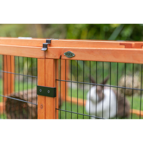TRIXIE Freilauf mit Abdeckung für Kleintiere – Sicher & artgerecht! – 174 × 48 × 109 cm, braun