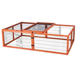 TRIXIE Freilauf mit Abdeckung für Kleintiere – Sicher & artgerecht! – 174 × 48 × 109 cm, braun