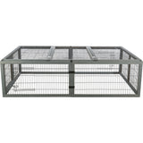 TRIXIE Freilauf mit Abdeckung für Kleintiere – Sicher & artgerecht! – 174 × 48 × 109 cm, grau