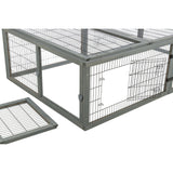 TRIXIE Freilauf mit Abdeckung für Kleintiere – Sicher & artgerecht! – 174 × 48 × 109 cm, grau