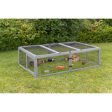 TRIXIE Freilauf mit Abdeckung für Kleintiere – Sicher & artgerecht! – 174 × 48 × 109 cm, braun