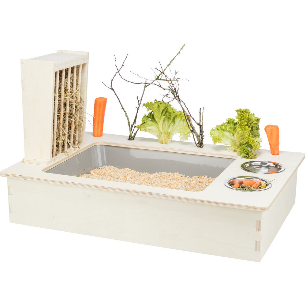 Futterstation für Nager aus Holz