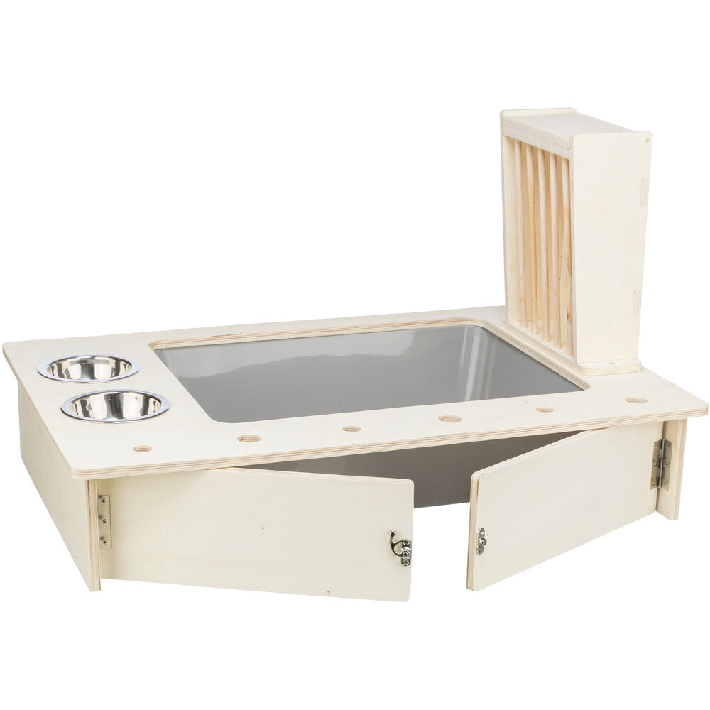 Futterstation für Nager aus Holz