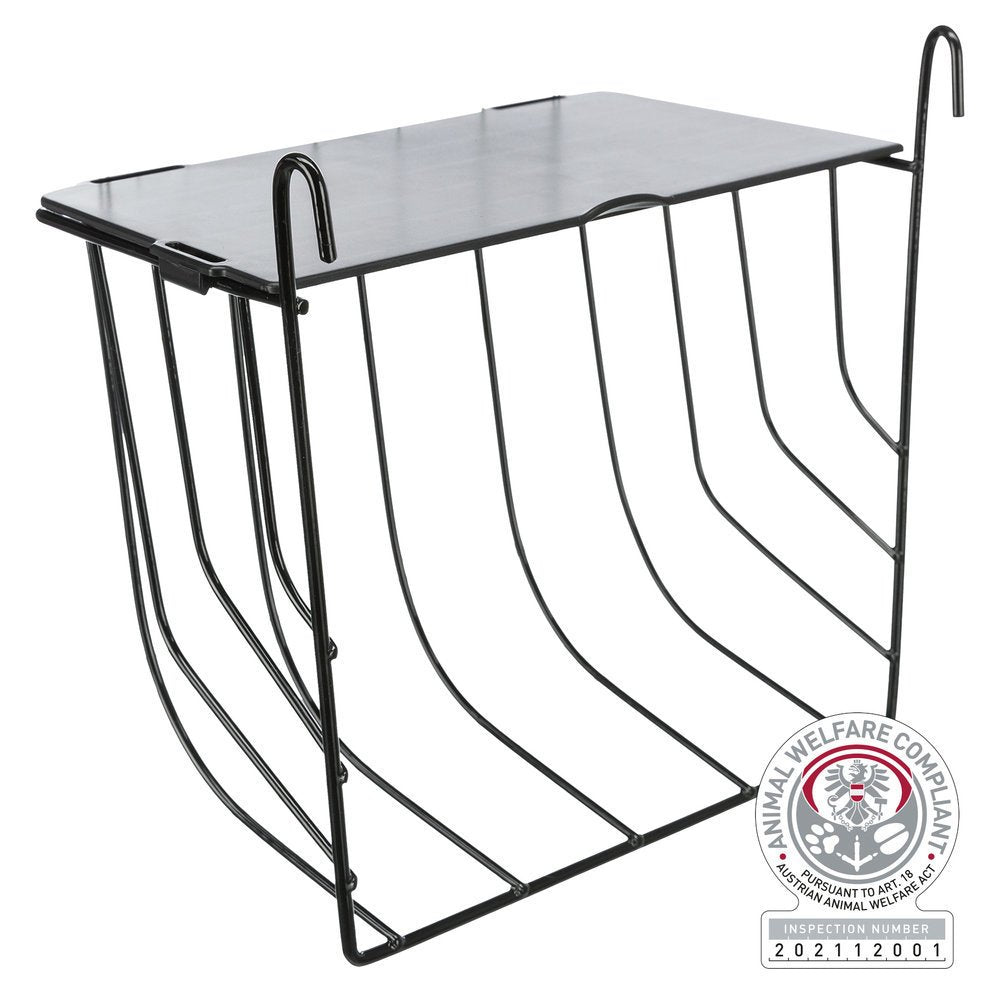 Heuraufe zum Einhängen aus Metall – 20 × 18 × 12 cm, schwarz
