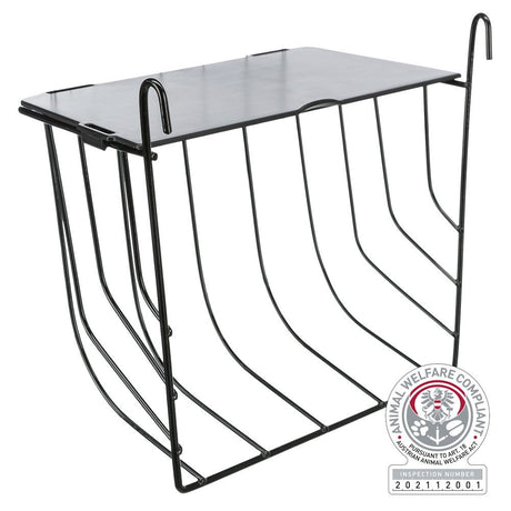Heuraufe zum Einhängen aus Metall – 20 × 18 × 12 cm, schwarz