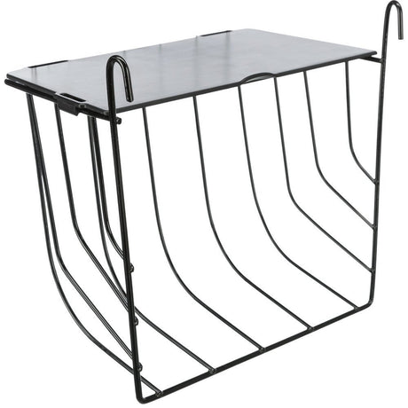 Heuraufe zum Einhängen aus Metall – 20 × 18 × 12 cm, schwarz