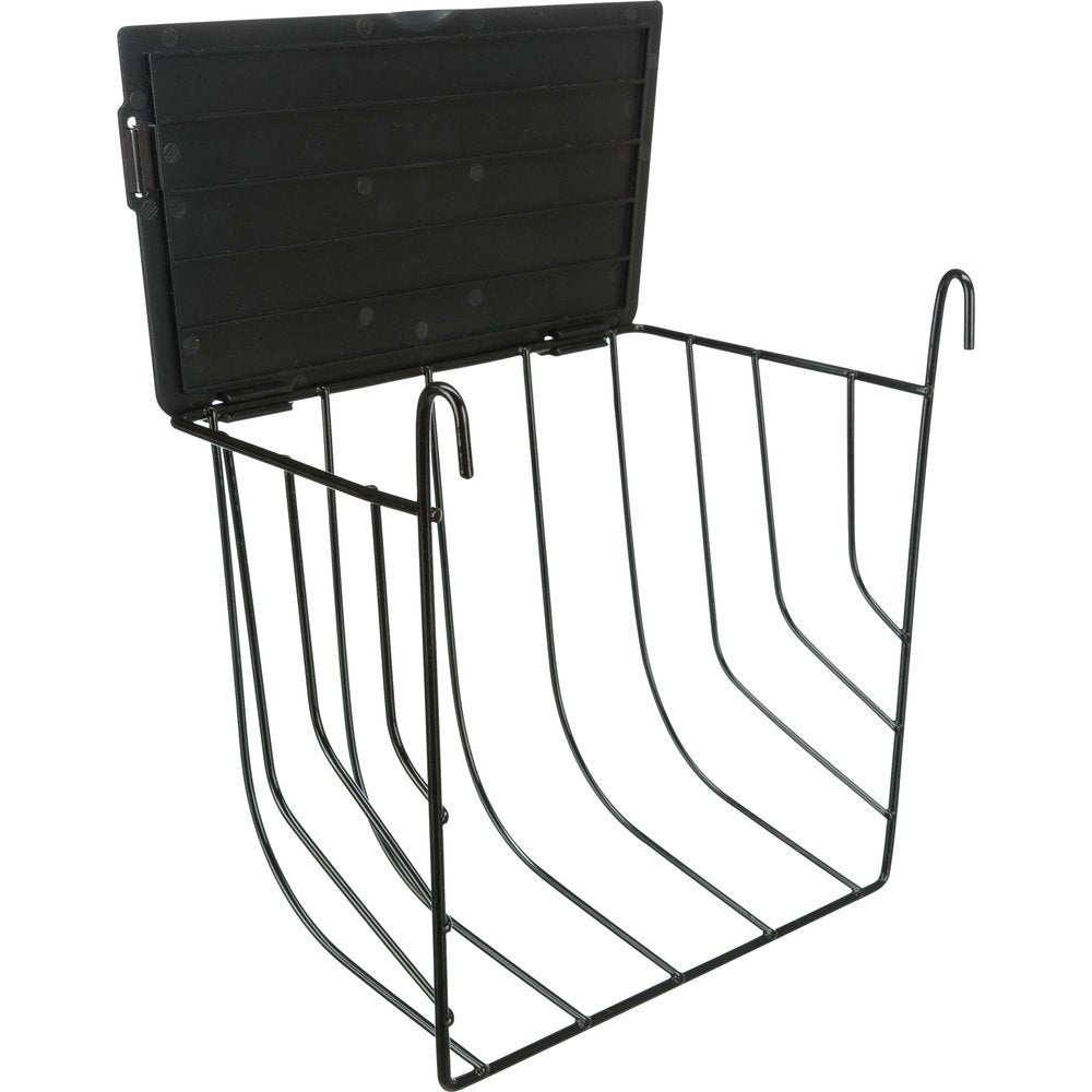 Heuraufe zum Einhängen aus Metall – 20 × 18 × 12 cm, schwarz