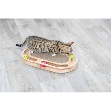 Katzen Rundlauf Kratzpappe mit Holzrahmen