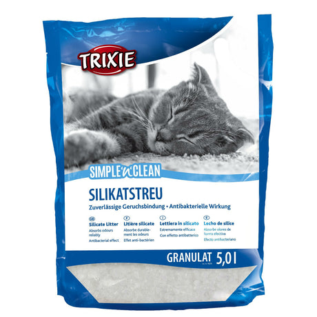 Katzenstreu aus staubarmen Silikat