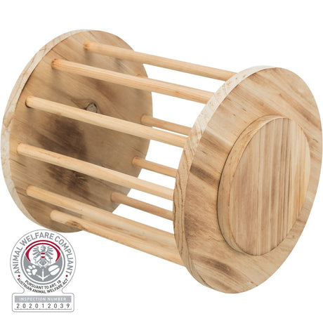Kleintier Heuraufe rund mit Deckel Holz, geflammt