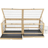 Kleintier Indoor Gehege aus Holz – 150 × 50 × 60 cm