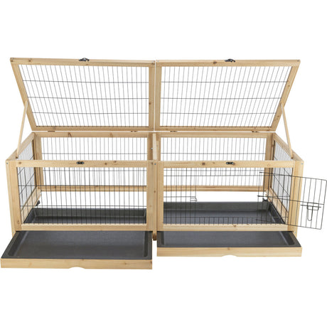 Kleintier Indoor Gehege aus Holz – 150 × 50 × 60 cm