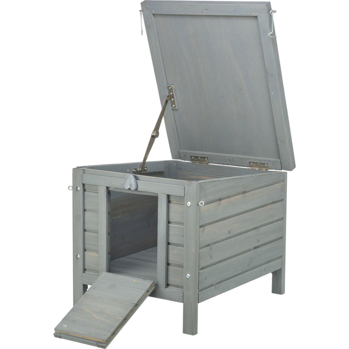 TRIXIE Kleintierhaus für Kaninchen & Meerschweinchen | Outdoor-Paradies – 60 × 47 × 50 cm, grau