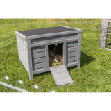 TRIXIE Kleintierhaus für Kaninchen & Meerschweinchen | Outdoor-Paradies – 42 × 43 × 51 cm, grau