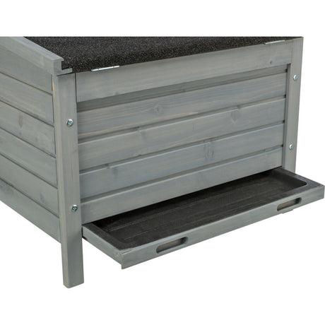 TRIXIE Kleintierhaus für Kaninchen & Meerschweinchen | Outdoor-Paradies – 60 × 47 × 50 cm, grau