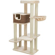 Kratzbaum Bertholo – 78 x 45 x 165 cm, creme/dunkelbraun