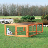 TRIXIE Freilauf mit Abdeckung für Kleintiere – Sicher & artgerecht! – 174 × 48 × 109 cm, braun