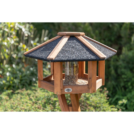 natura Vogel-Futterhaus Rund mit Ständer & Silo
