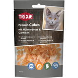 Premio Cubes mit Hühnerbrust & Garnelen, Katzensnack – 50 g