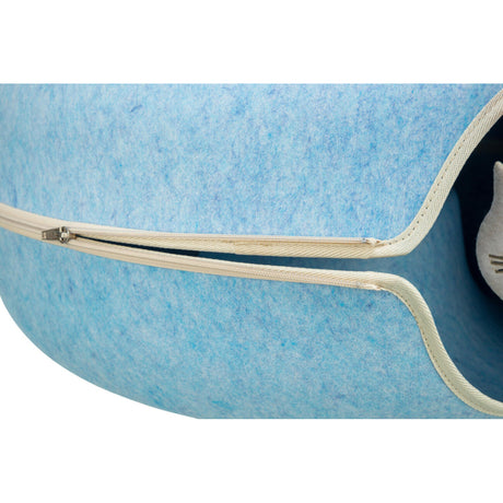TRIXIE Spieldonut für Katzen - Kuscheliges Spielzeug & Rückzugsort – ø 60 cm blau